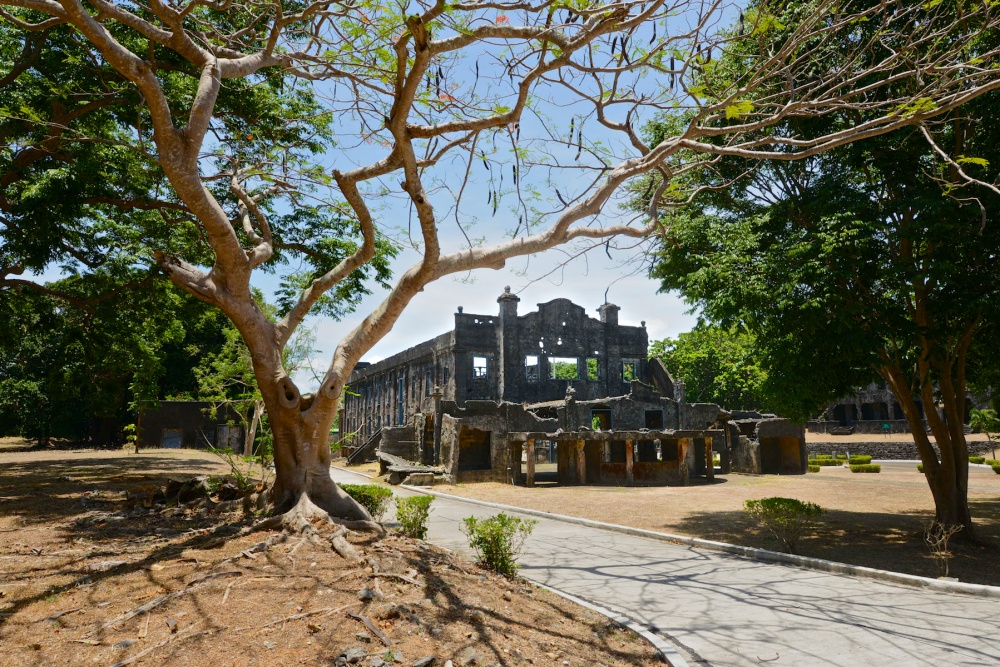 Movie theater ruins on Corregidor Island, The Philippines, after Japanese WW2 bombings
