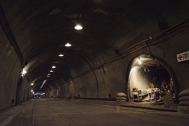 Interior of Malinta Tunnel on Corregidor island, The Philippines