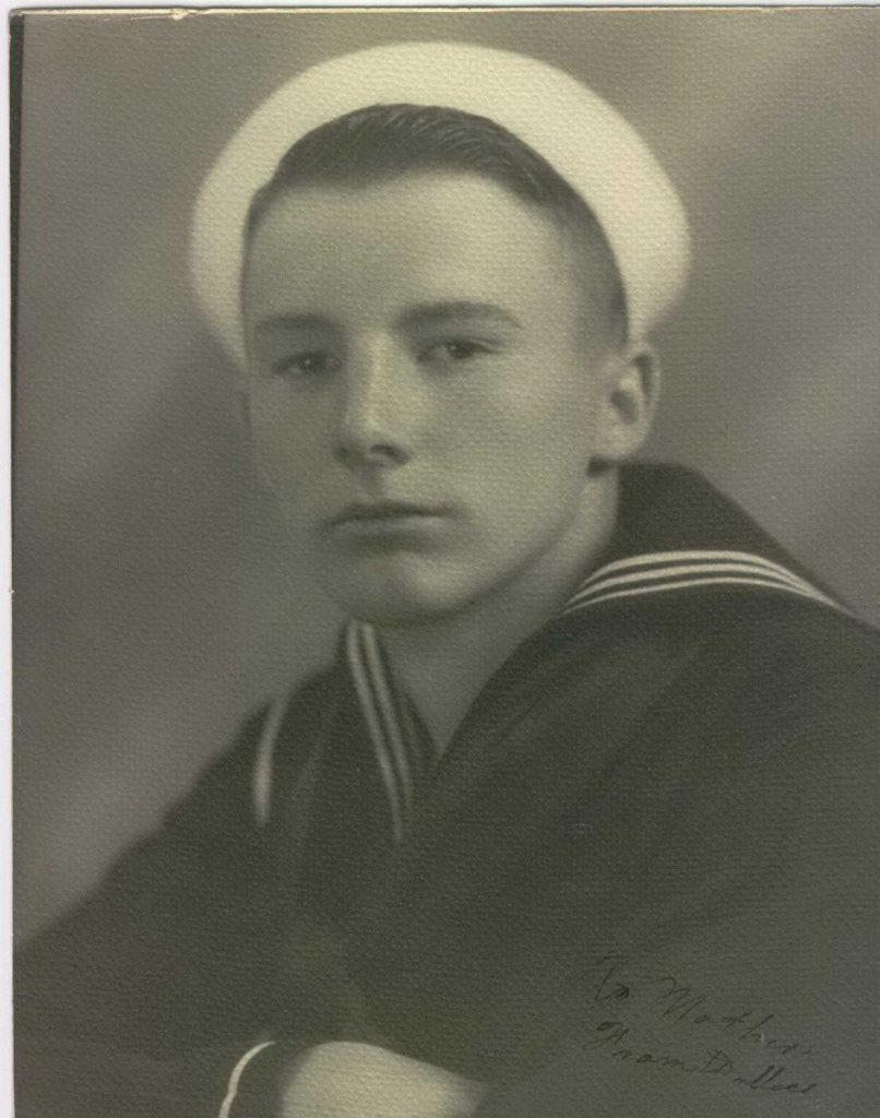 Portrait of boatswain's mate Wallace Arthur Barton who served on the USS Canopus and was a POW during WW2.