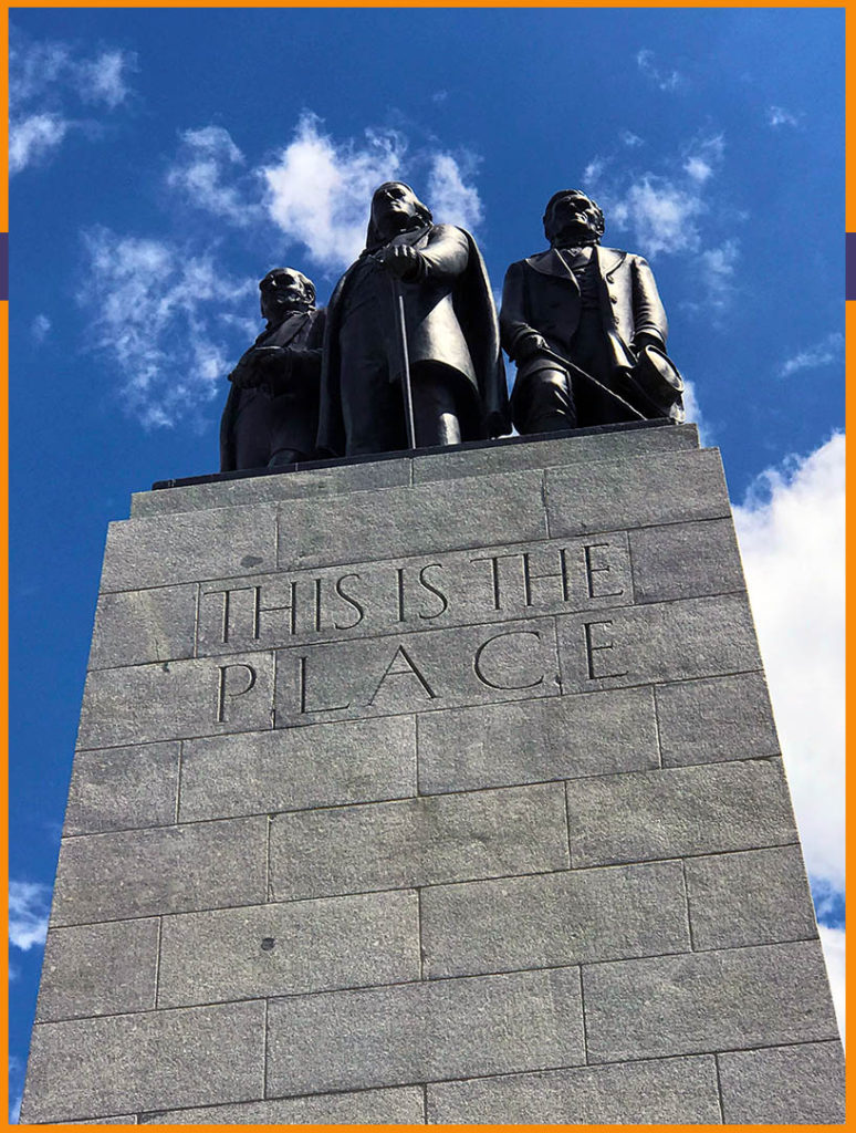 Brigham Young on This Is the Place Monument on Mormon Trail in Utah