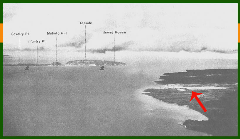 WW2 photo of Mariveles Harbor on southern Bataan Peninsula with Corregidor island 