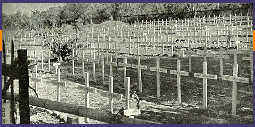 Military cemetery with WW2 casualties from Battle of Bataan