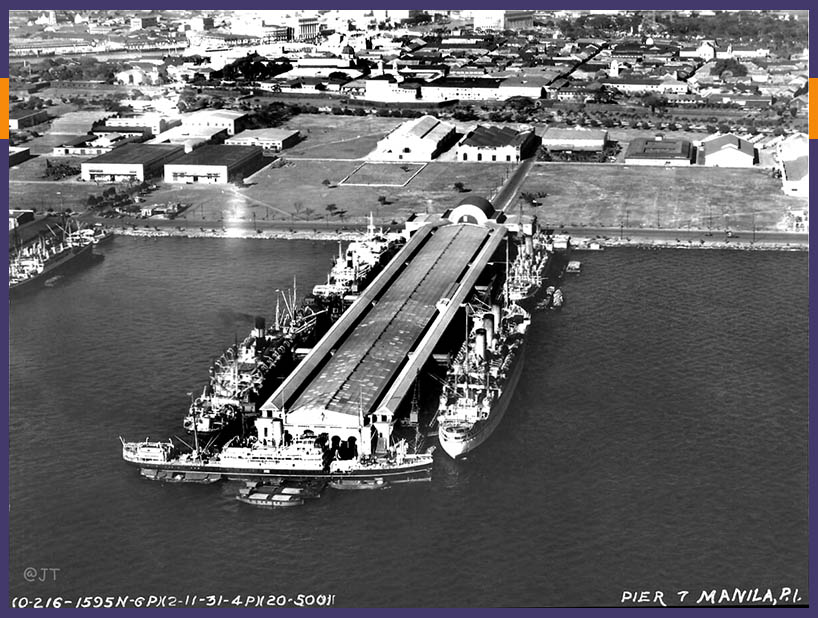 Ships docked at Pier 7 in Manila Harbor in 1931