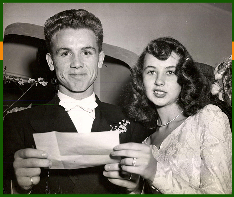 Ralph Sutherland and Carole Salm on their wedding day