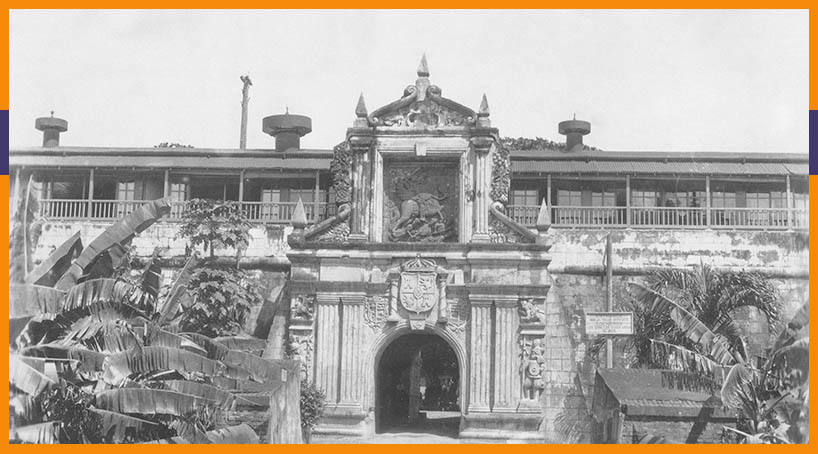 1940 image of Fort Santiago entrance gate in Manila The Philippines