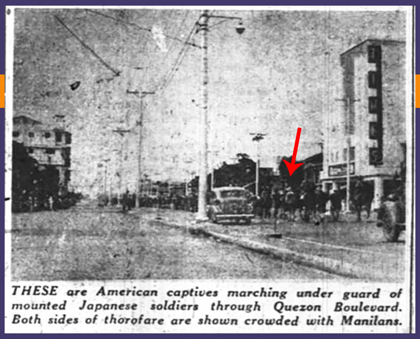 American POWs marching through streets of Manila in WW2