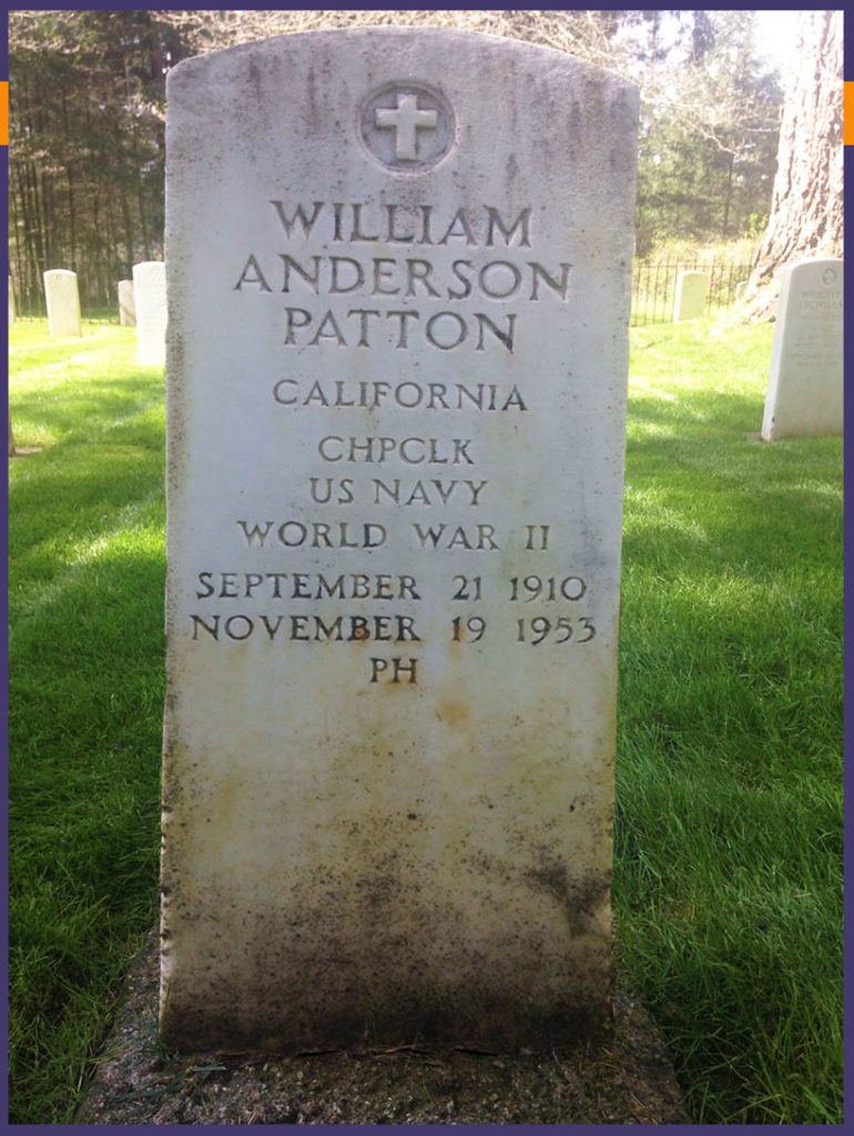 Grave of William Anderson Patton at Fort Lewis in Tacoma Washington
