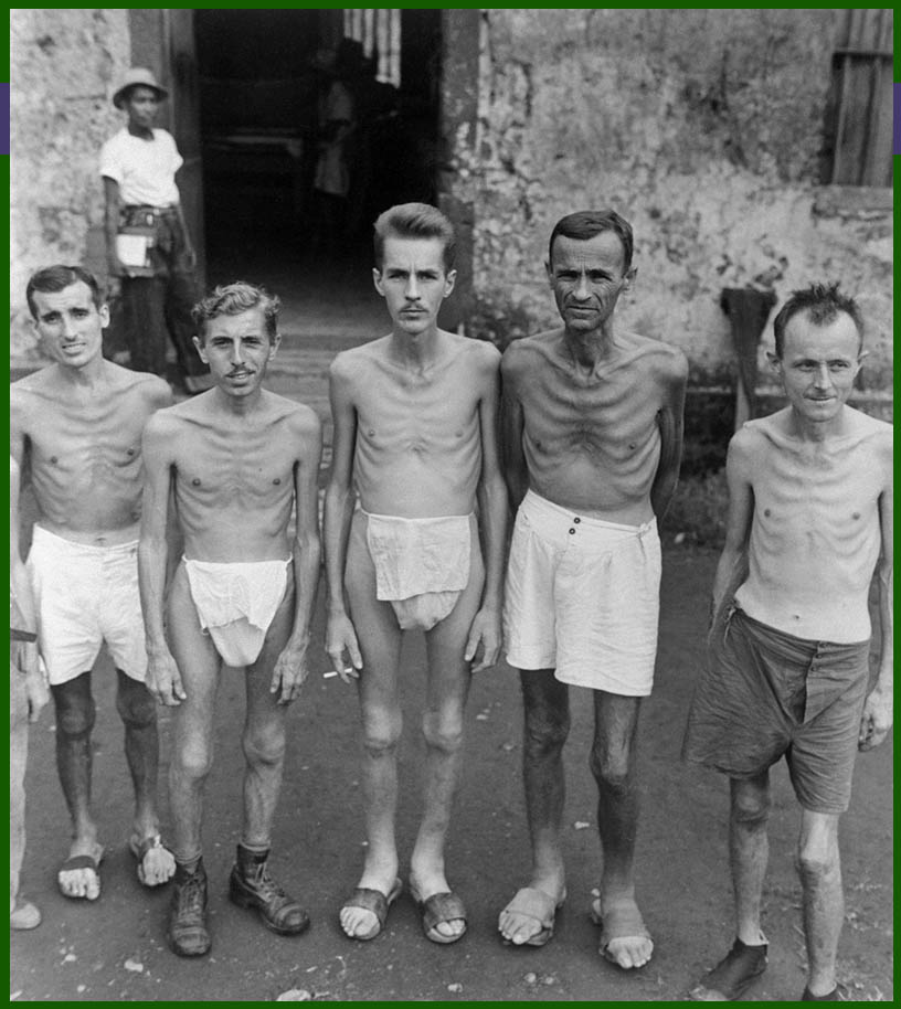 American POWs liberated from Bilibid Prison in Manila, Philippines, during WW2