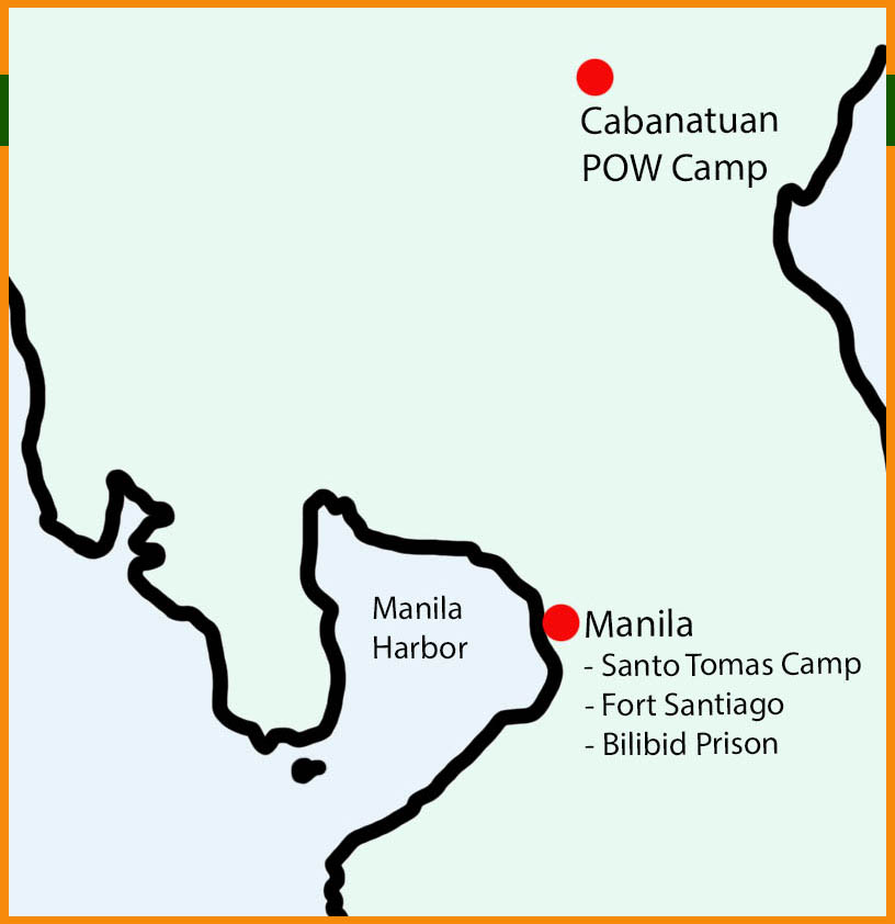 Map of some WW2-era POW Camps in The Philippines