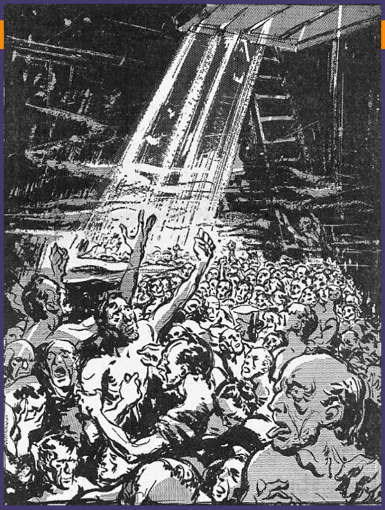 Drawing of POWs on the hell ship Oryoku Maru during WW2