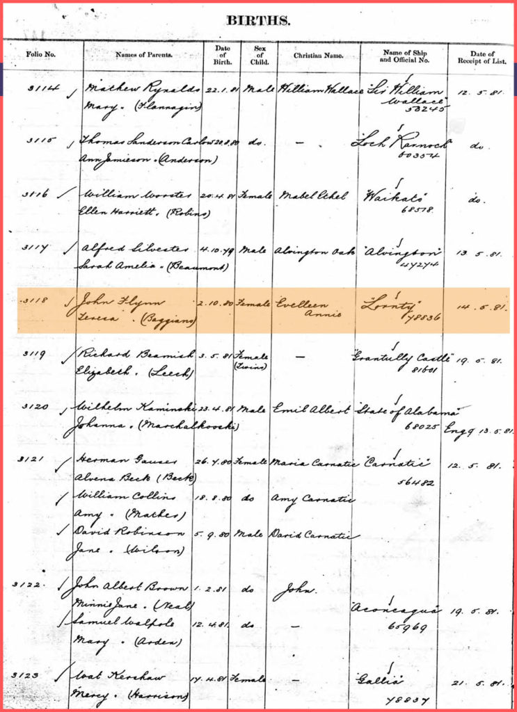Register of births at sea for England