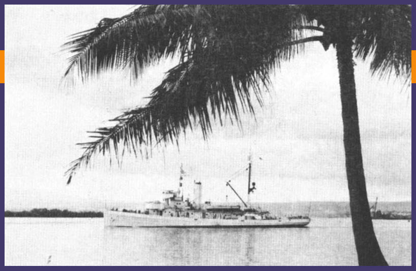 Minesweeper ship USS Quail which participated in battles in WW2 inThe Philippines