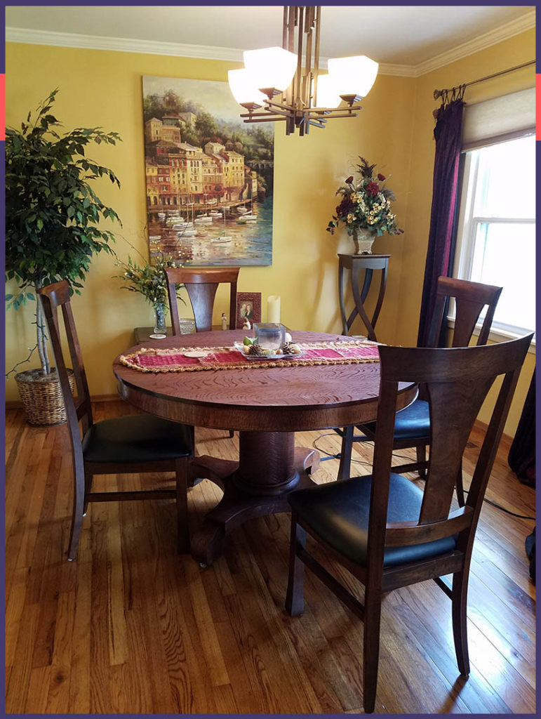 The refinished Holmes family heirloom table