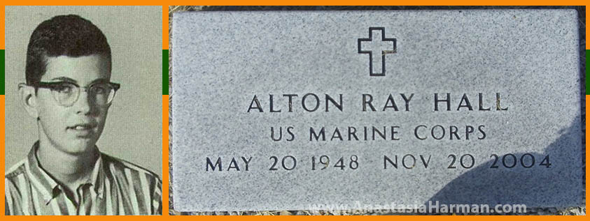 Alton Ray hall picture and headstone