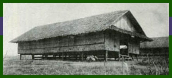 POW barracks at Cabanatuan POW Camp in The Philippines during WW2