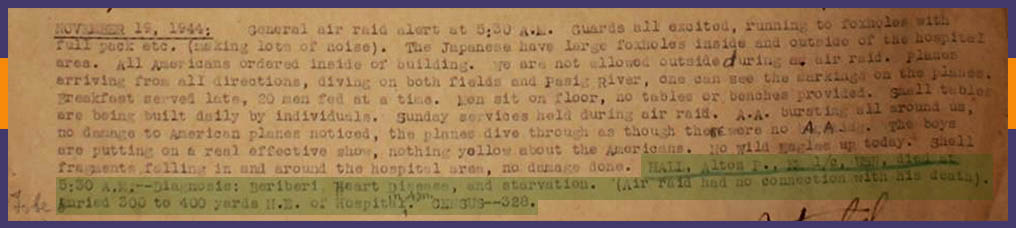 Declassified WW2 documents for Sakura POW camp hospital in Manila, The Philippines.