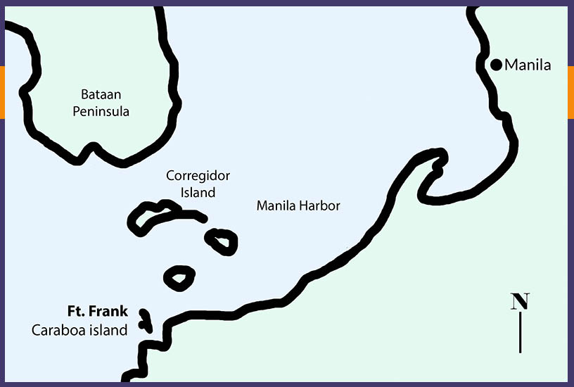 Manila harbor with Ft Frank Caraboa island The Philippines WW2